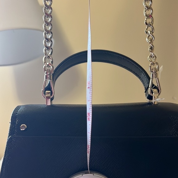 Kate spade, small black handle bag with removable gold crossbody chain, new - Picture 12 of 12